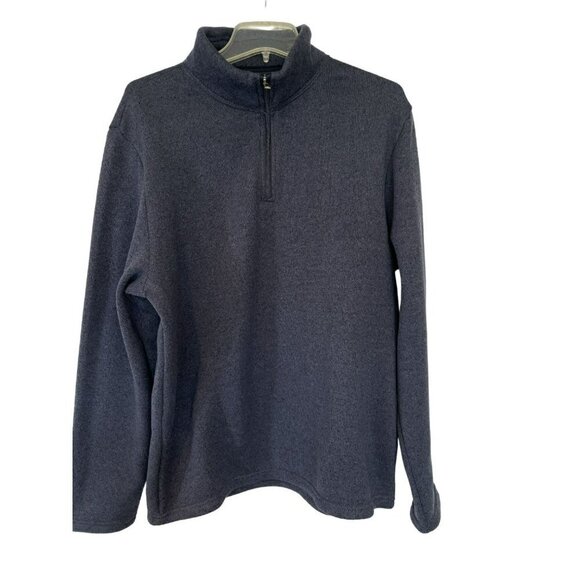Old Navy Men's Quarter Zip Pullover Long Sleeve Knit Sweatshirt Navy Blue Sz XL - Picture 1 of 9